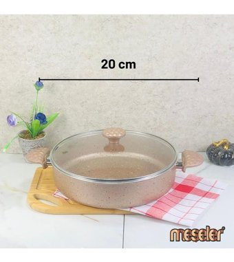 Meşeler 2 Parça 22 cm Granit Basık Tencere