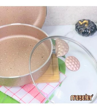 Meşeler 2 Parça 22 cm Granit Basık Tencere