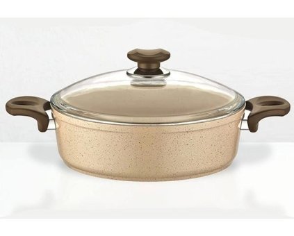 Tilbe Home 2 Parça 30 cm Granit Döküm Basık Tencere