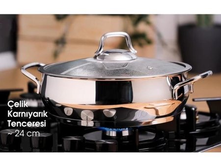 Hisar 2 Parça 24 cm Çelik Tencere