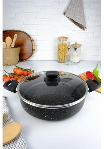 Digithome Mehtap 2 Parça 20 cm Granit Basık Tencere