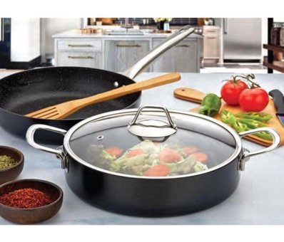 Zest Gusto 2 Parça 30 cm Çelik Basık Tencere