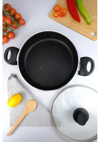 Digithome Mehtap 2 Parça 28 cm Granit Basık Tencere