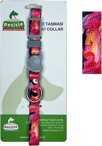 Petitle Çok Renkli Ayarlanabilir Gezdirme Boyun Kedi Tasması