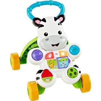 Fisher Price Dld80 Zebralı 4 Tekerlekli 3 Kademeli Oyuncaklı Müzikli Yürüme Arkadaşı Yürüteç Çok Renkli