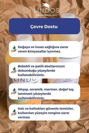 Lindos Doğal Lavanta Kokulu Vegan Ahşap Temizleyici 600 ml