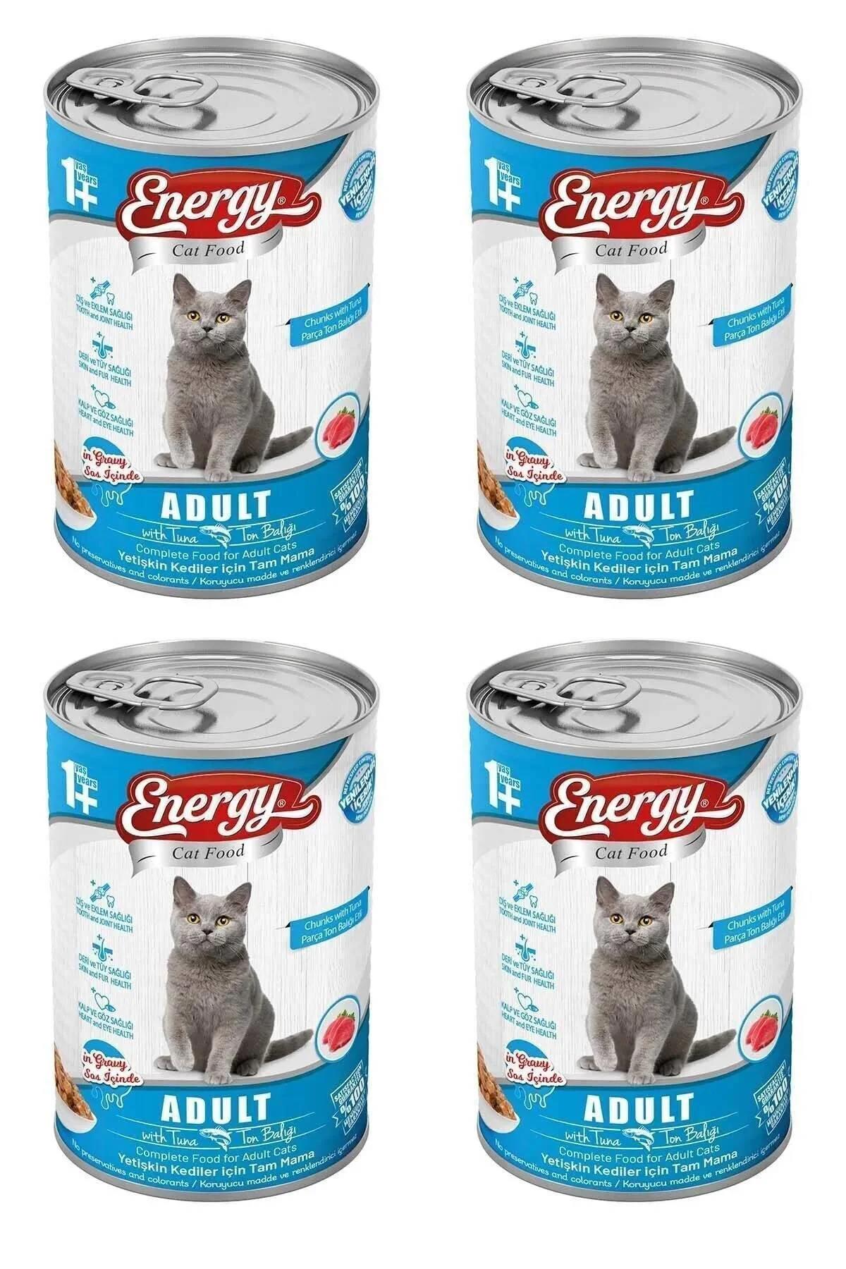 Energy Yetişkin Ton Balığı Parça Etli-Soslu Yaş Kedi Maması 4x400 gr