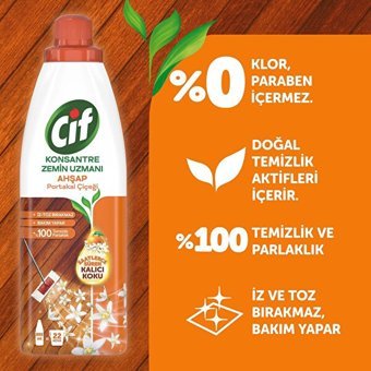 Cif Portakal Çiçekli Konsantre Zemin Uzmanı Ahşap Temizleyici 895 ml