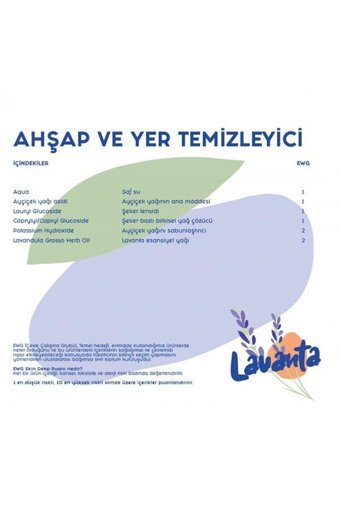 Lindos Doğal Lavanta Kokulu Vegan Ahşap Temizleyici 1.2 lt