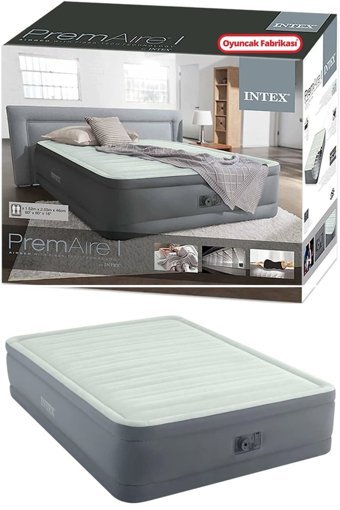Intex Queen Premaire Elektrikli Ev Tipi Çift Kişilik Şişme Yatak Beyaz