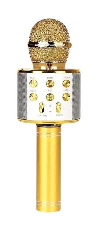 Sunix Kareoke Mikrofon Mcf-10 Type C Kablosuz Bluetooth USB RGB El Mikrofonu Altın