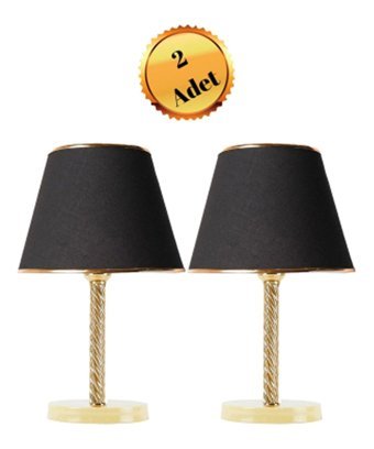 Bby Home & Desıgn Citron 2'Li Metal Tek Ayak Abajur Siyah