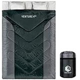 Venture 4TH -14 Derece Polyamid Dört Mevsim Kamp Çift Kişilik Yetişkin Uyku Tulumu Gri