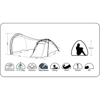 Wildland C Mover Tek Kişilik Otomatik 3 Mevsim Çift Tenteli Su Geçirmez Kamp Çadırı Mavi