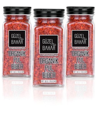 Güzel Ada Gıda Organik Acı Pul Biber Kavanoz 3x50 gr