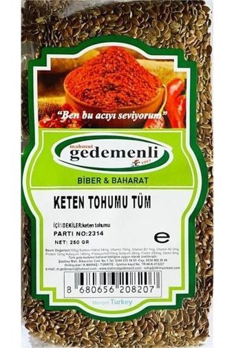 Gedemenli Tane Glutensiz Keten Tohumu 250 gr
