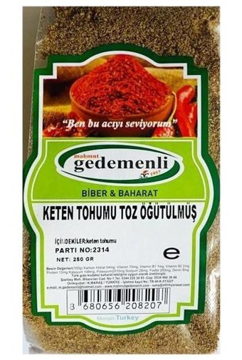 Gedemenli Toz Öğütülmüş Glutensiz Keten Tohumu 250 gr