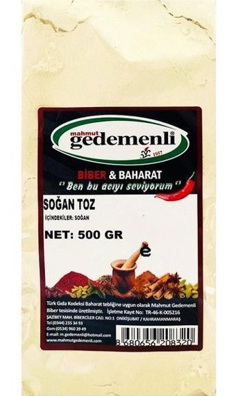 Gedemenli Soğan Tozu 500 gr