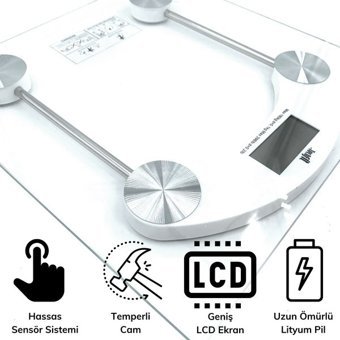 Buffer TF-1052 Cam Dijital Tartı Şeffaf