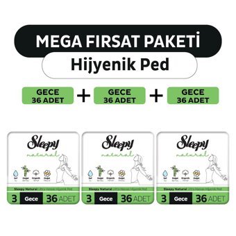 Sleepy Natural Organik 36'lı Hijyenik Ped 3 Adet