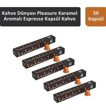 Kahve Dünyası Pleasure Karamel AromalıEspresso 50'li Kapsül Kahve