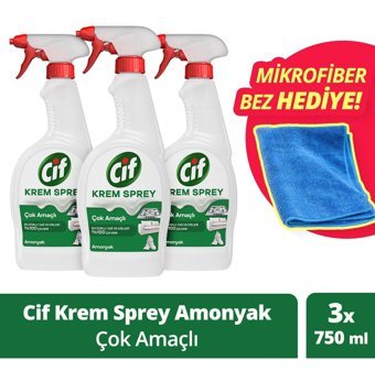 Cif Krem Sprey Çok Amaçlı Yüzey Temizleyici 3x750 ml