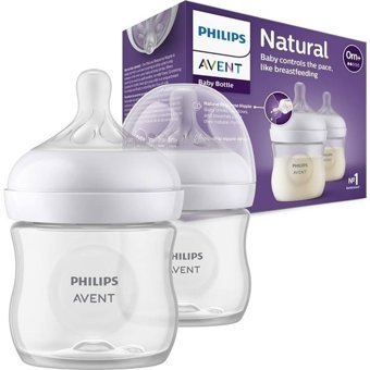 Philips Avent SYC900/02 Cam Yavaş Akışlı 0+ Ay Şeffaf Yuvarlak Uçlu Biberon 2 x 125 ml