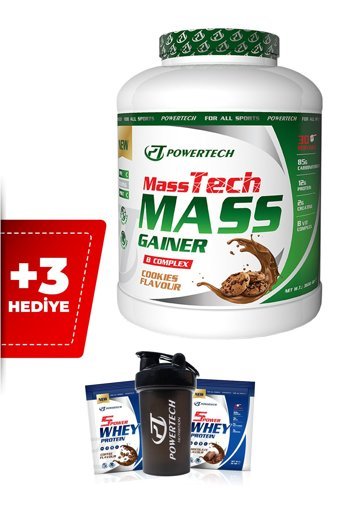 Powertech MassTech Bisküvi Aromalı 30 Servis Kilo Aldırıcı Karbonhidrat 3600 gr Toz