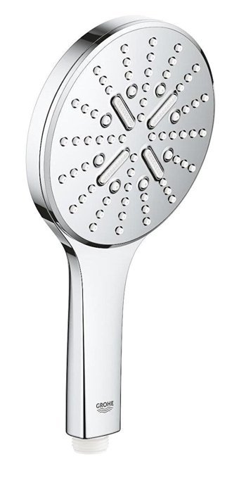 Grohe Smartactive 130 Krom 3 Fonksiyonlu Tazyikli Arıtmalı Tasarruflu Yuvarlak Sprey - Yağmur El Duş Başlığı Gümüş