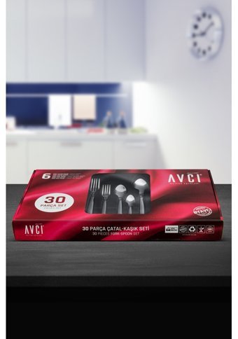 Avcı İstanbul 30 Parça 6 Kişilik Çatal Kaşık Takımı Gümüş