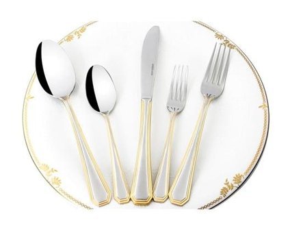 Mikasa Moor Classico 60 Parça 12 Kişilik Çatal Kaşık Bıçak Takımı Altın-Gümüş