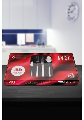 Avcı İstanbul 36 Parça 6 Kişilik Çatal Kaşık Bıçak Takımı Gümüş