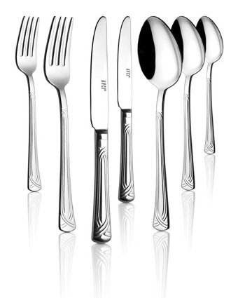 Avcı Sarma 7 Parça 1 Kişilik Çatal Kaşık Bıçak Takımı Gümüş