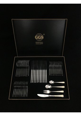 Solingen Marion Mat 96 Parça 12 Kişilik Çatal Kaşık Bıçak Takımı Altın-Gümüş