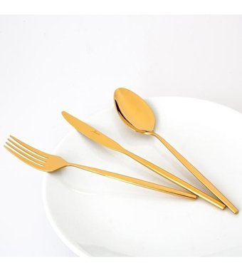 Jumbo İnfinity 84 Parça 12 Kişilik Çatal Kaşık Takımı Gold