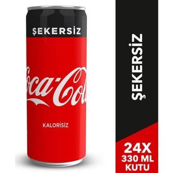 Coca Cola Şekersiz Kutu Kola 330 ml 24 Adet