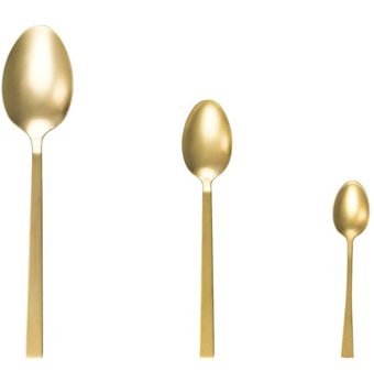 Mamma Lotus Mat 60 Parça 12 Kişilik Çatal Kaşık Takımı Gold