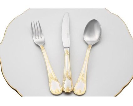 Mikasa Moor Elegante 90 Parça 12 Kişilik Çatal Kaşık Bıçak Takımı Altın-Gümüş