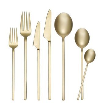 Korkmaz Sakura 84 Parça 12 Kişilik Çatal Kaşık Bıçak Takımı Gold