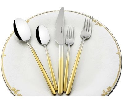 Mikasa Moor Dolce 90 Parça 12 Kişilik Çatal Kaşık Bıçak Takımı Altın-Gümüş