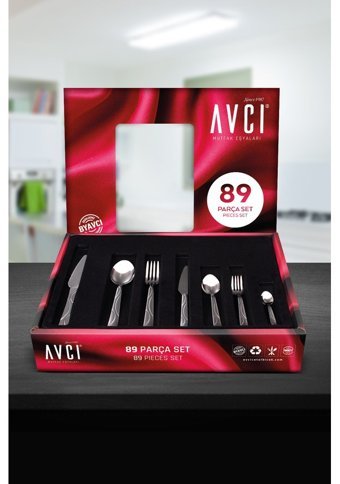 Avcı Ay Işığı 89 Parça 12 Kişilik Çatal Kaşık Bıçak Takımı Gümüş
