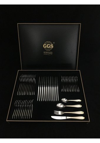 Ggs Solingen Monika Mat 96 Parça 12 Kişilik Çatal Kaşık Bıçak Takımı Altın