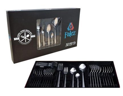 Falez Alize Parlak 30 Parça 6 Kişilik Çatal Kaşık Takımı Gümüş