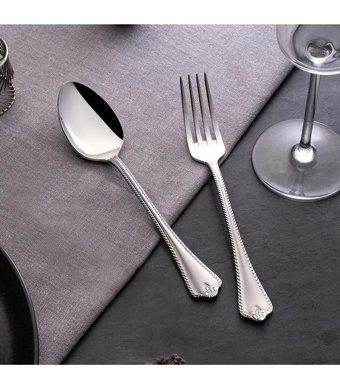 Nehir Fulya 60 Parça 12 Kişilik Çatal Kaşık Takımı Gümüş