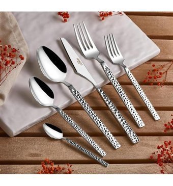 Amboss Crystal 36 Parça 6 Kişilik Çatal Kaşık Bıçak Takımı Gümüş