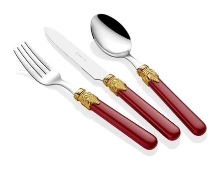 Rivadossi Classic Ring 24 Parça 6 Kişilik Çatal Bıçak Takımı Bordo