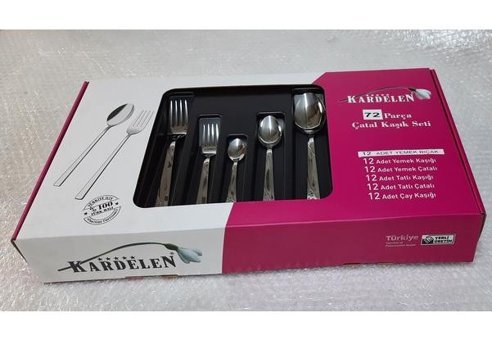 Kardelen Yıldız 72 Parça 12 Kişilik Çatal Kaşık Bıçak Takımı Çelik
