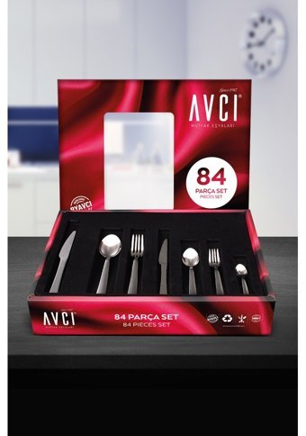 Avcı İstanbul 84 Parça 12 Kişilik Çatal Kaşık Bıçak Takımı Gümüş