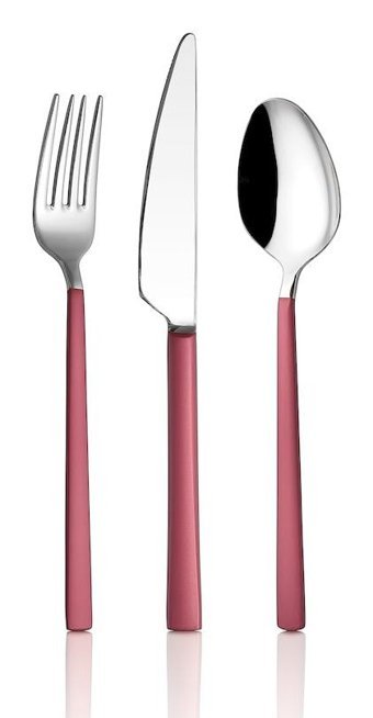 Avcı Mat 36 Parça 6 Kişilik Çatal Kaşık Takımı Pembe