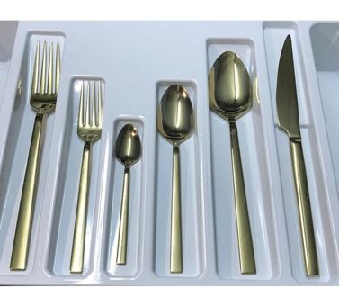Kardelen 36 Parça 6 Kişilik Çatal Kaşık Bıçak Takımı Altın
